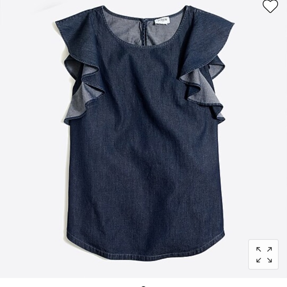 J. Crew Mercantile // denim ruffle top
